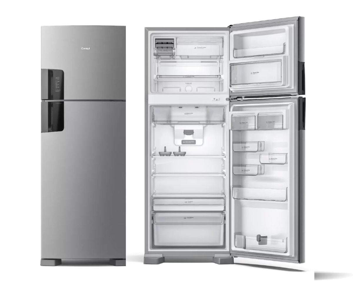 Geladeira Consul Frost Free Duplex 450 Litros com Espaço Flex Inox ...