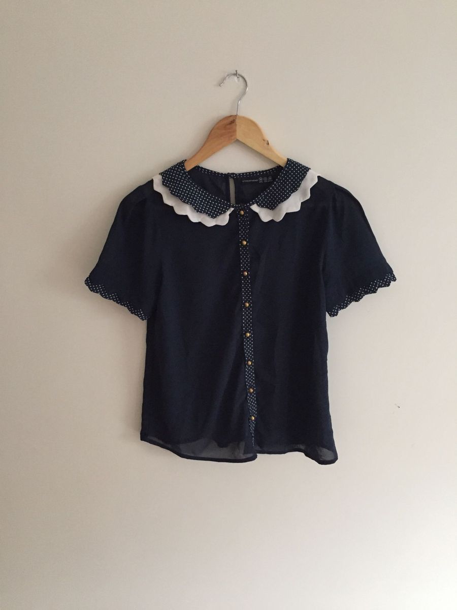 camisa gola peter pan