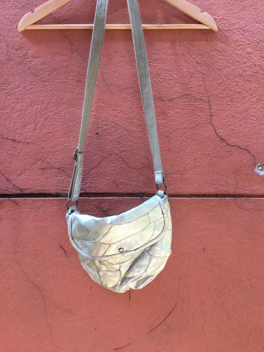 goldinha bolsa de couro dourada - ombro australiana