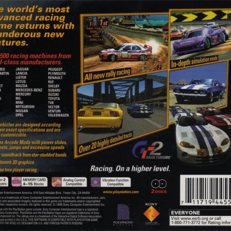 Dicas – Gran Turismo 2 Simulation Disc (PSX)