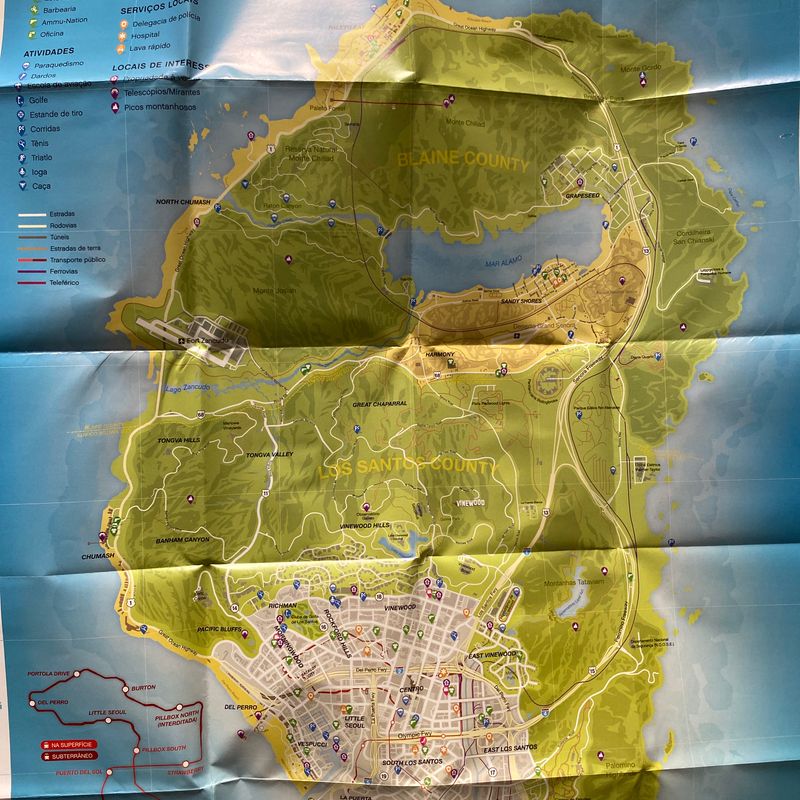 Mapa Gta V Ps3 | Acessório p/ Videogame Rockstar Usado 91349364 | enjoei