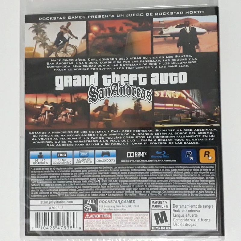 Gta San Andreas Ps3 Lacrado de Fábrica!, Jogo de Videogame Rockstar Nunca  Usado 82124095
