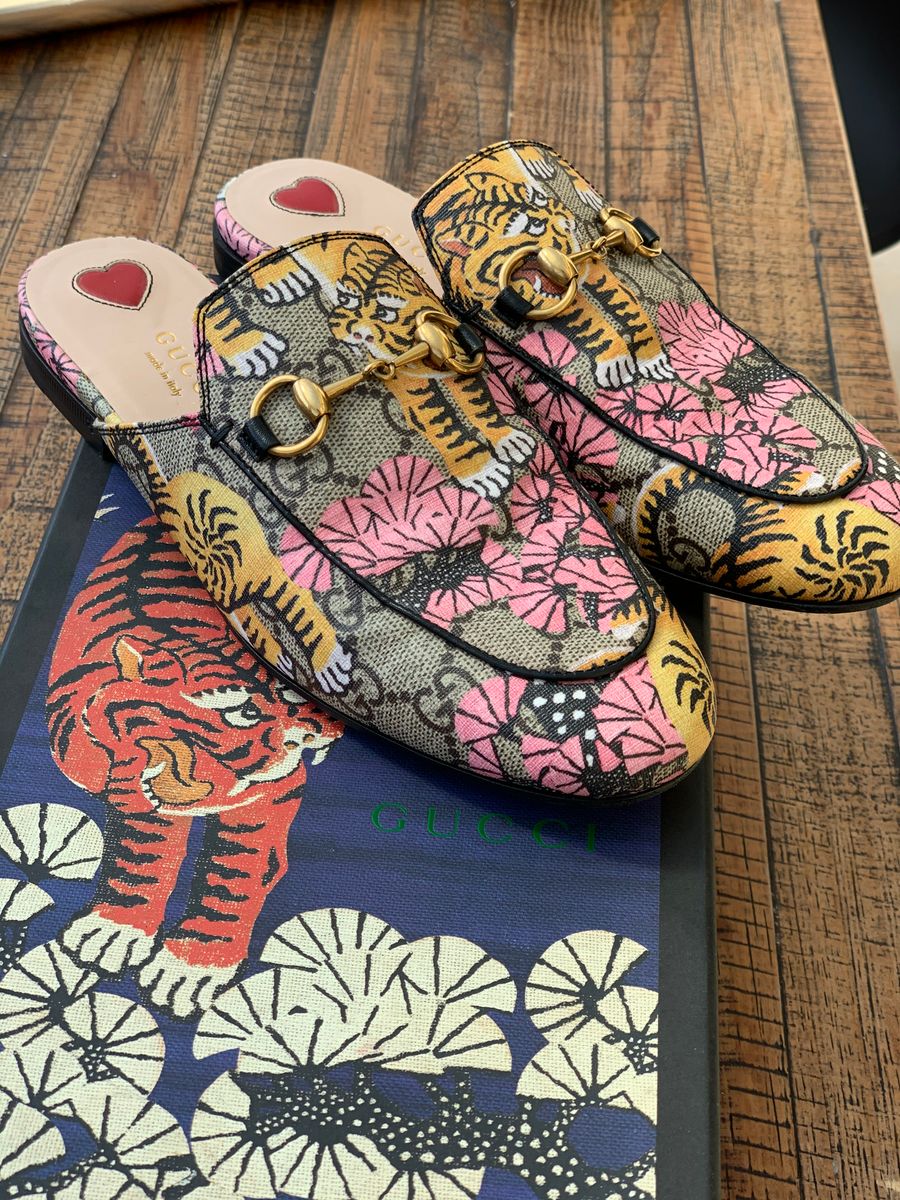 gucci mules tiger