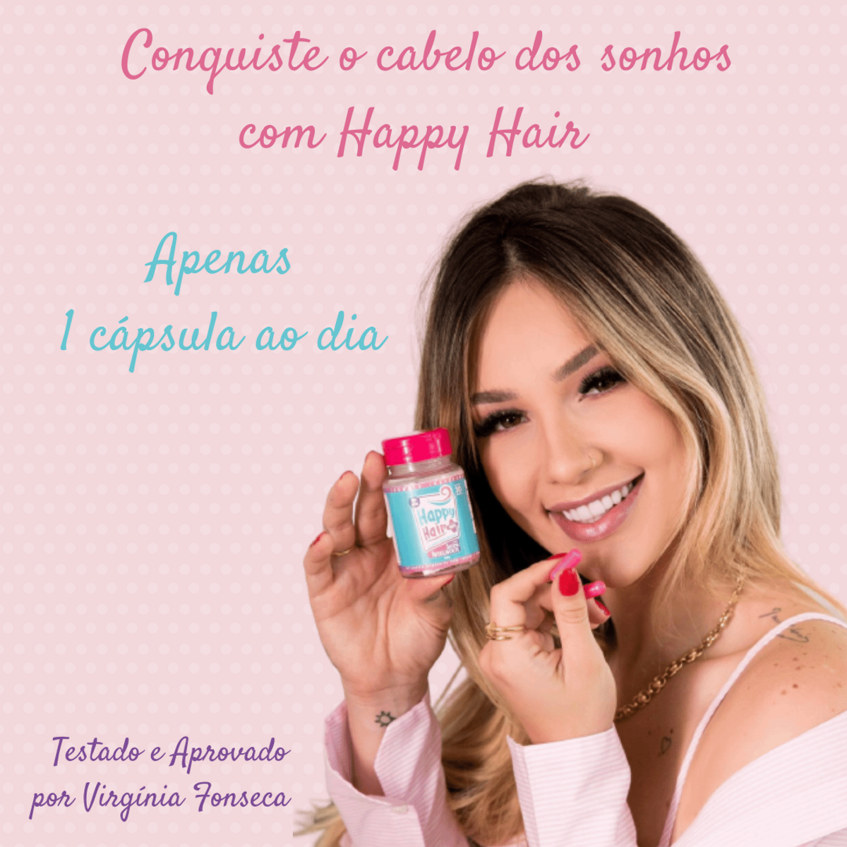 Happy Hair A Vitamina Das Famosas Produto P Cabelos Feminino Happy