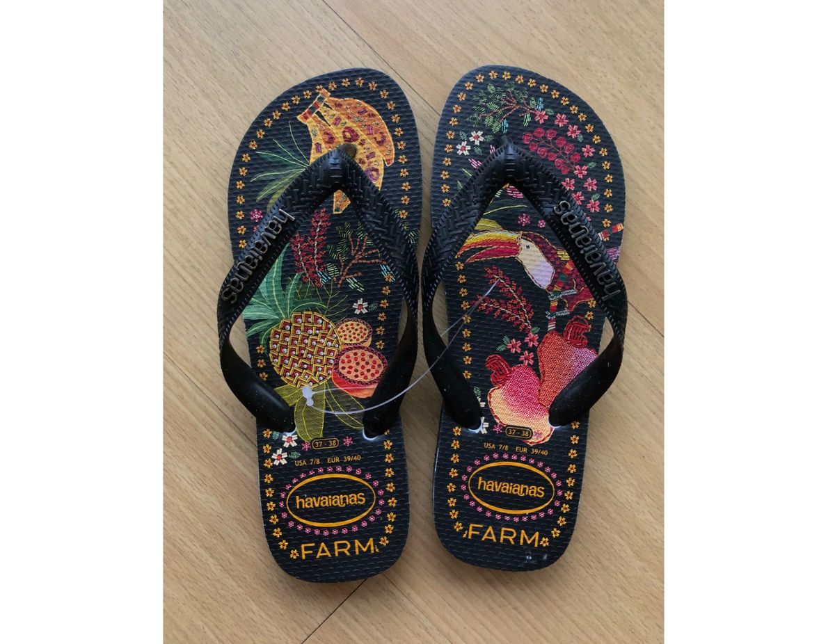 Havaianas Farm Nova Tropicaliente - Raridade! | Rasteira Feminina Farm ...