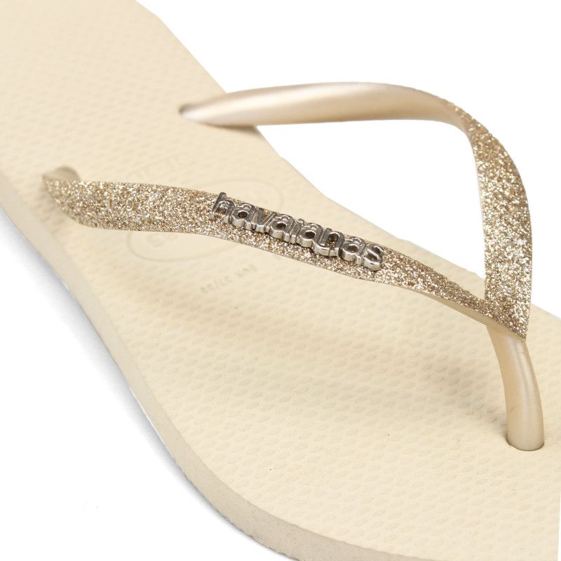 Havaianas Slim Glitter - Bege Palha - Atual Chinelos