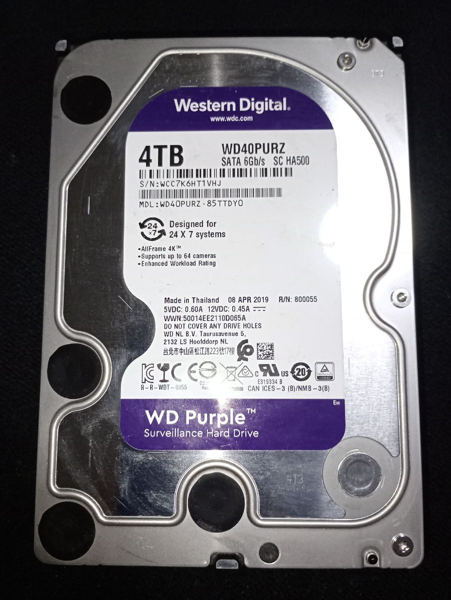 Hd 4tb Western Digital Wd Purple Wd40purz Sata 6 Gb/S. | Western