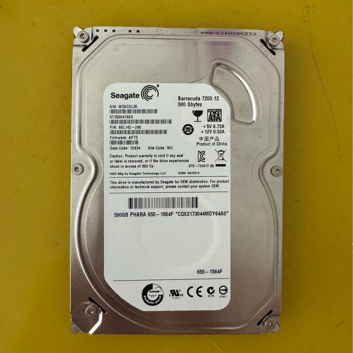 120 USED ☆SSD高騰中！レア 美品 500GB/ BarraCuda