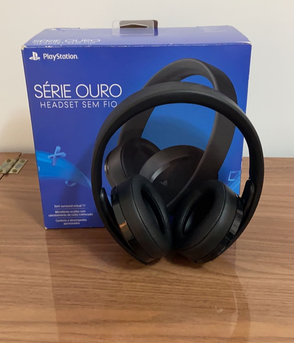 Headset Fone Sem Fio Série Ouro Ps4 Novinho Acessório P Videogame