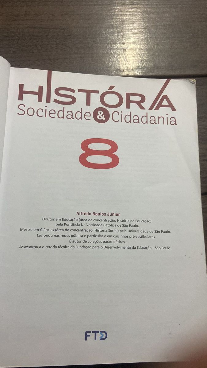 História Sociedade e Cidadania 8 Ano Ftd | Livro Ftd Usado 100954124 ...