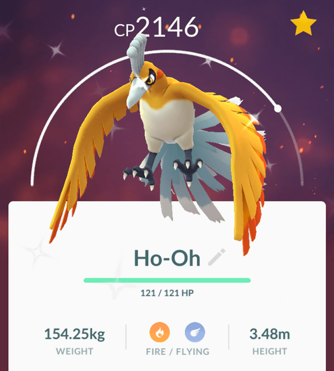 Ho-Oh Shiny Brilhante Pokemon Go (30 Dias de Amizade)