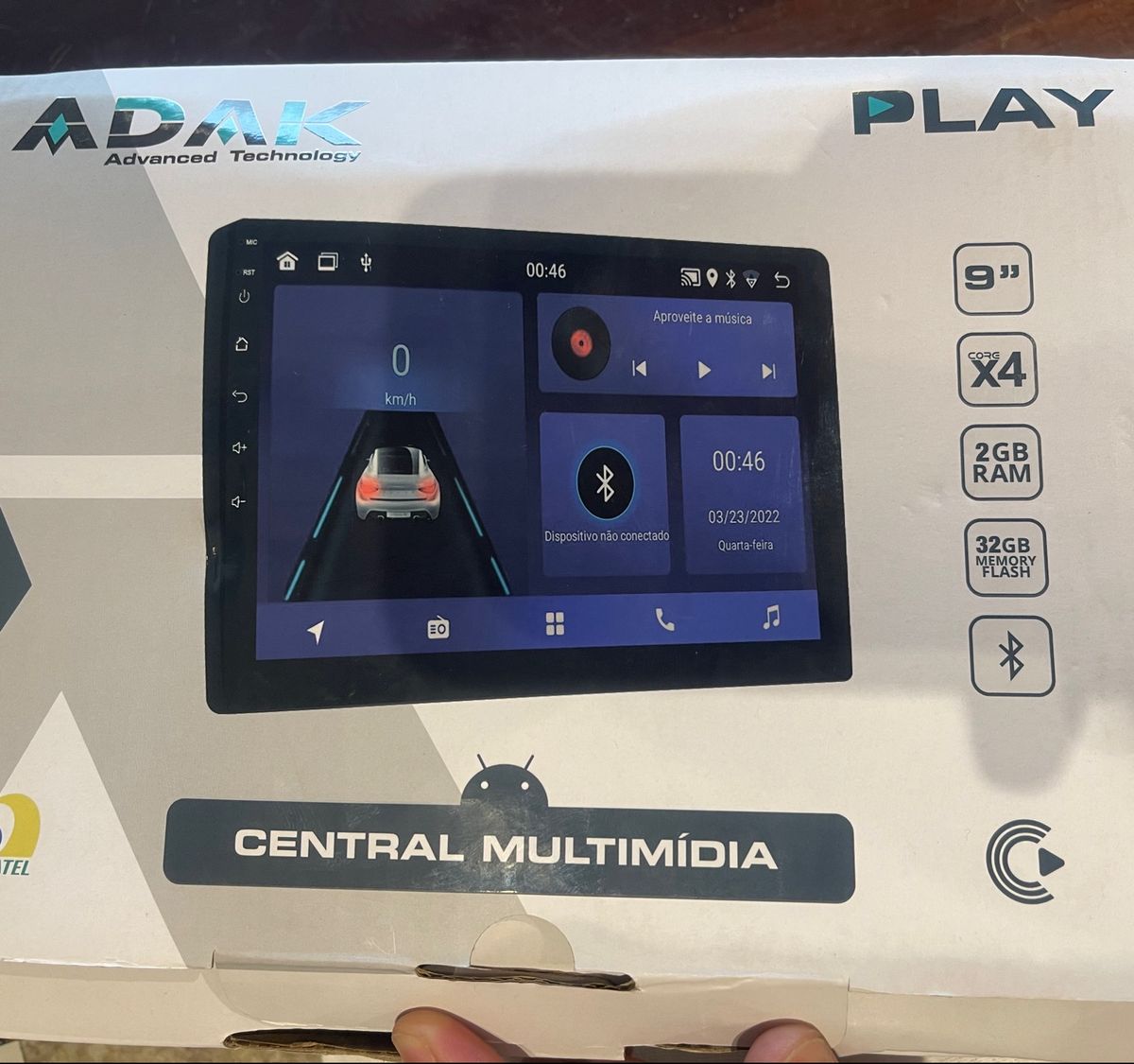 Multimídia Adak Play9232 9 Polegadas Carplay /android Auto sem Fio