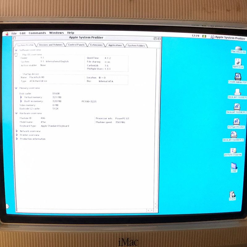 Imac G3 Azul 350mhz Blueberry Funcionando - Retirada São Paulo