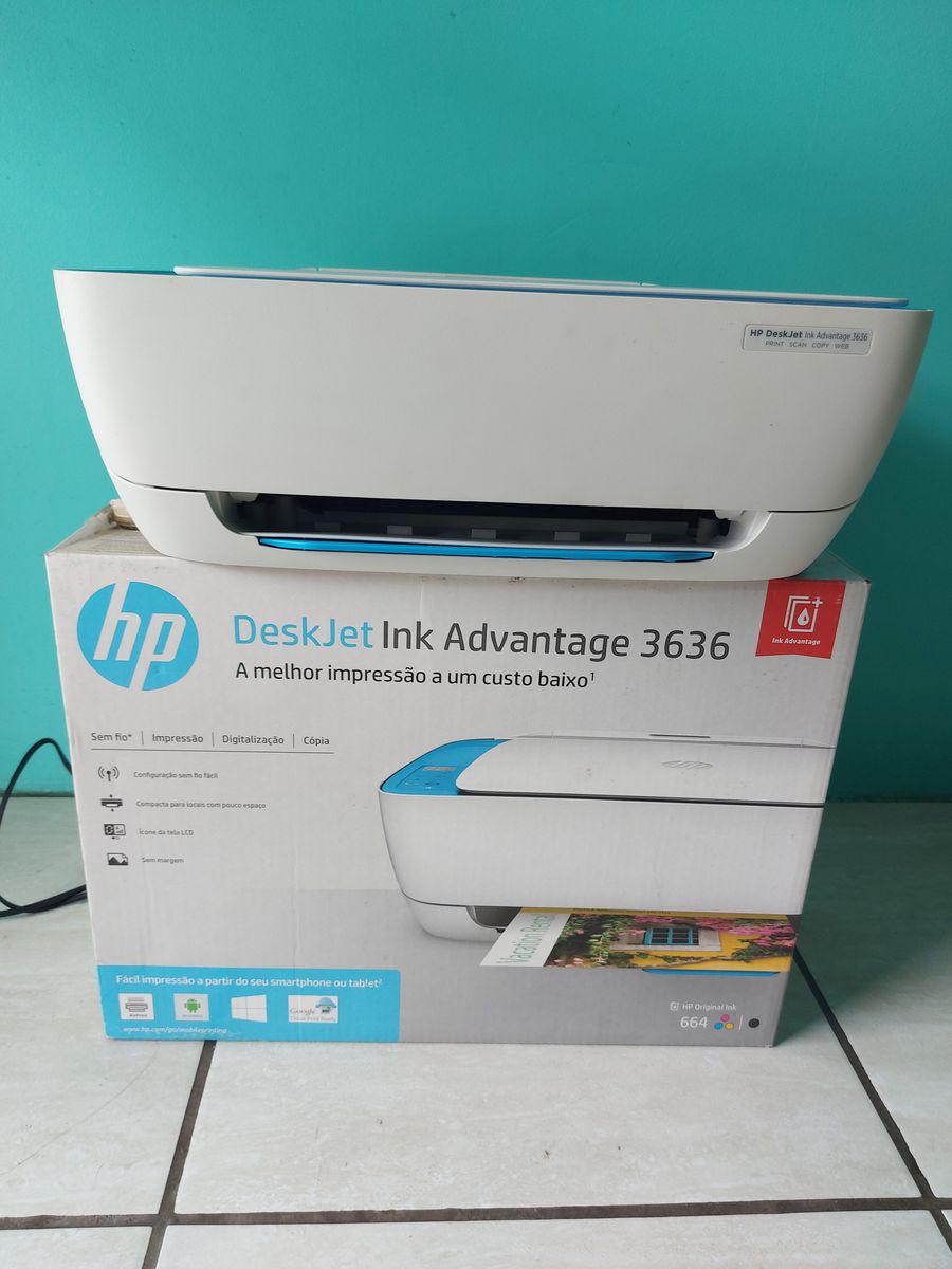 Impressora Multifuncional Hp Deskjet Ink Advantage 3636 | Móvel p/ Casa ...