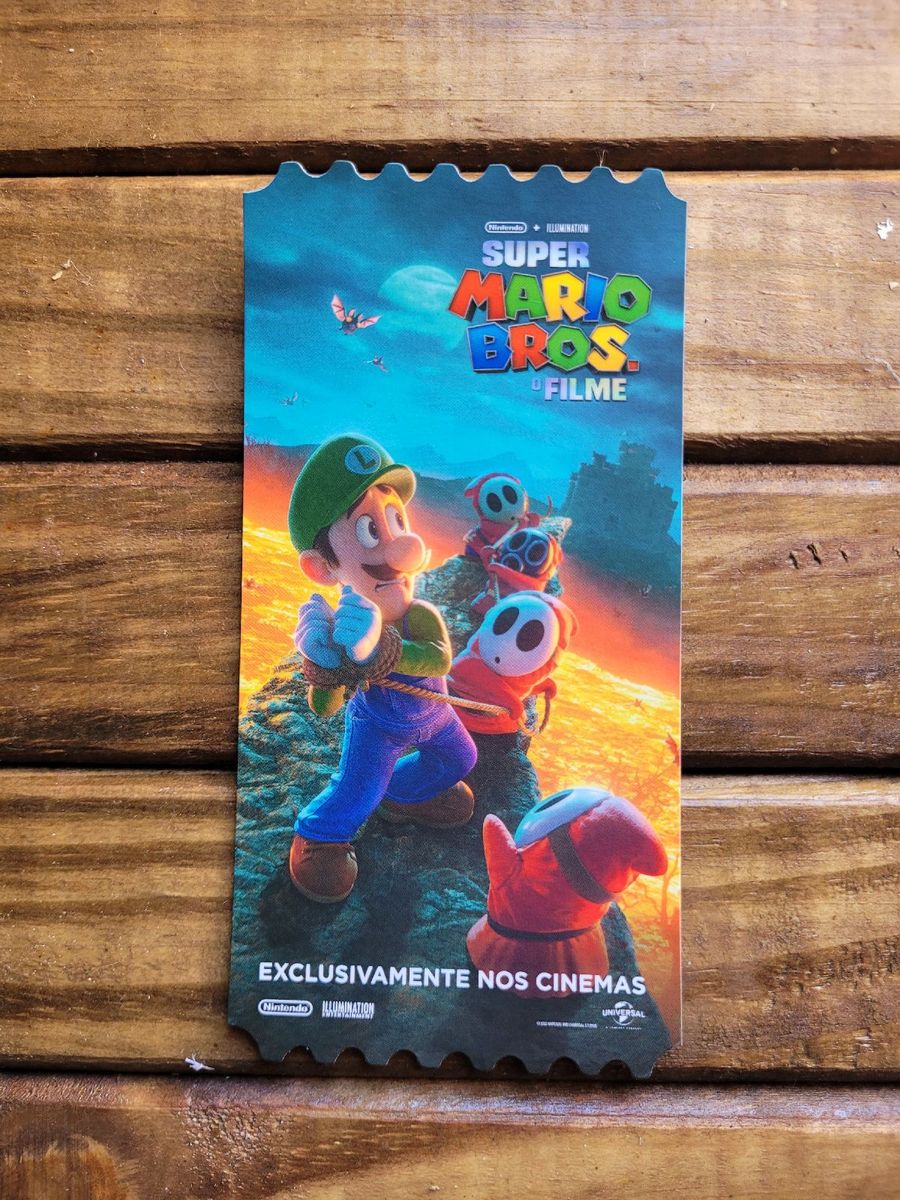 ÚLTIMAS UNIDADES Ticket Colecionável - Ingresso Super Mario Bros O Filme  CARD COLECIONÁVEL OFICIAL
