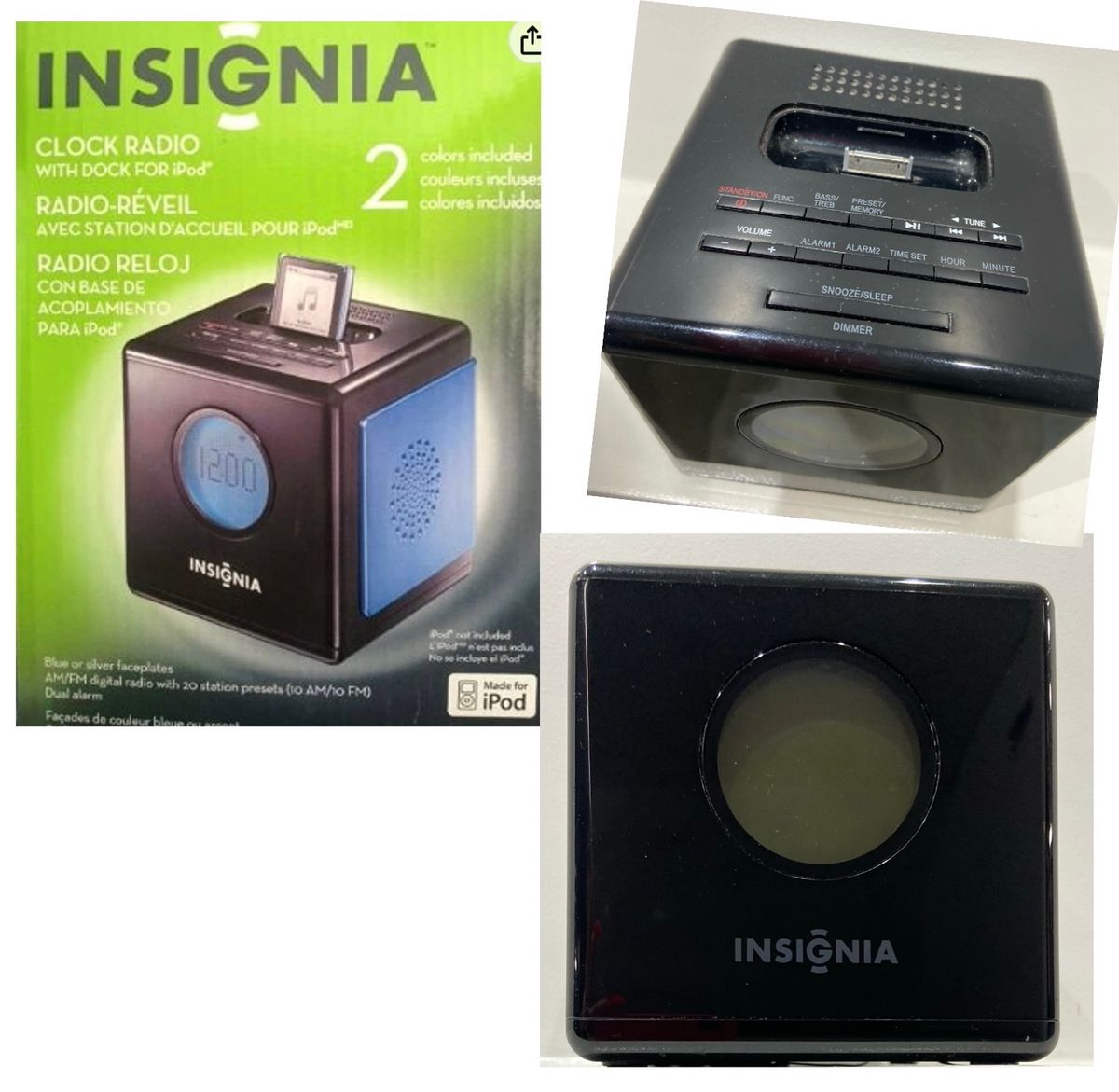 Insignia Nsclo1 Am/fm Visitar Alarm Clock Radio & Ipod Item Info
