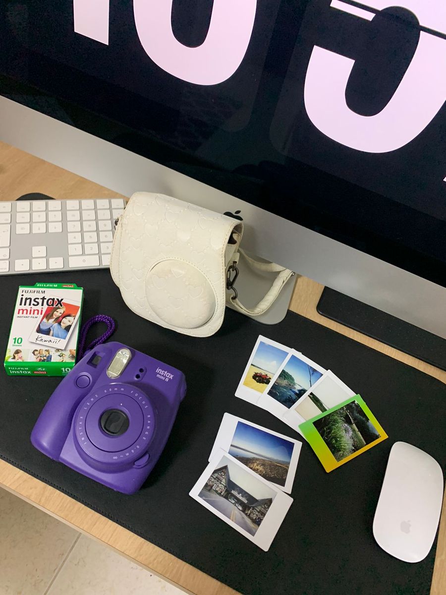 Instax Mini 8 Roxa + 10 Filmes | Polaroid Fujifilm Usado 77911214 | enjoei
