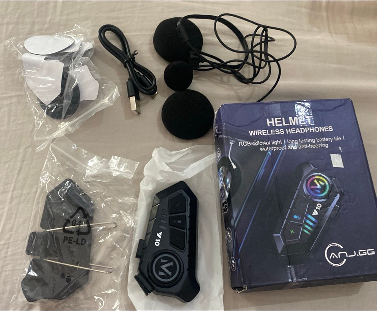 Intercomunicador Bluetooth Helmet V10- Wireless, Rgb, À Prova de Água ...