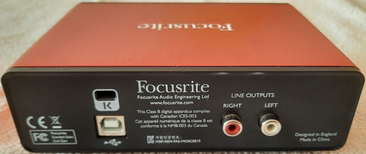 Interface de Áudio Focusrite Scarlett Solo 2ª Geração Item de Música