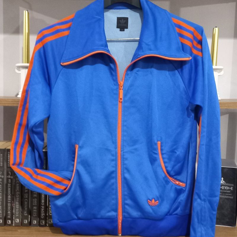 Jaqueta Adidas Brasil Azul e Laranja Casaco Feminino Adidas Usado  101234756 enjoei