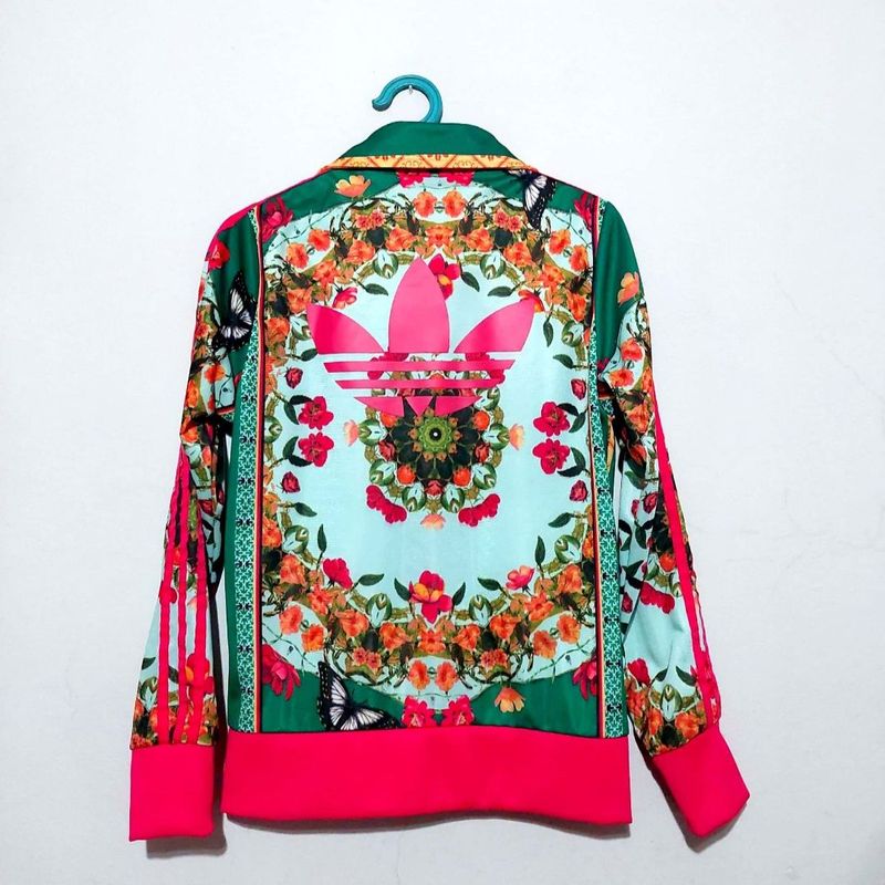 【美品】adidas Originals × FARM BORBOFLOR Jaqueta Adidas+Farm Borboflor P | Casaco Feminino Adidas Farm