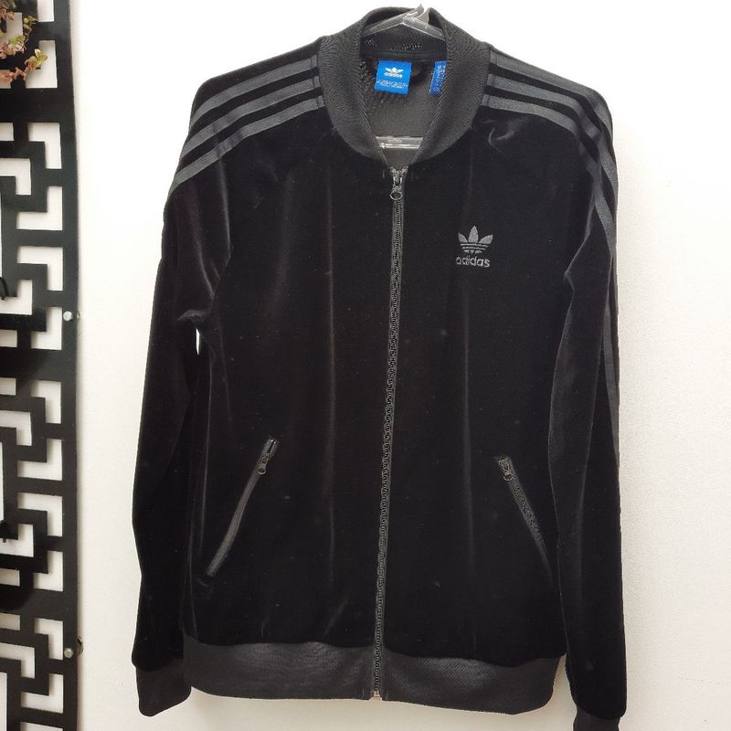 Agasalho adidas velour chumbo e outlet dourado