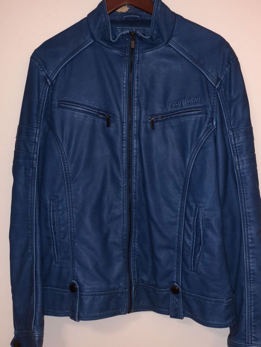 jaqueta de couro polo wear