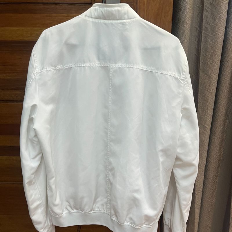 Jaqueta Biker Branca Zara Tamanho P Casaco Masculino Zara Usado  109402774 enjoei