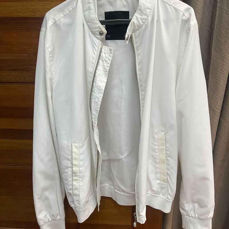 Jaqueta Biker Branca Zara Tamanho P Zara Usado 109402774 enjoei