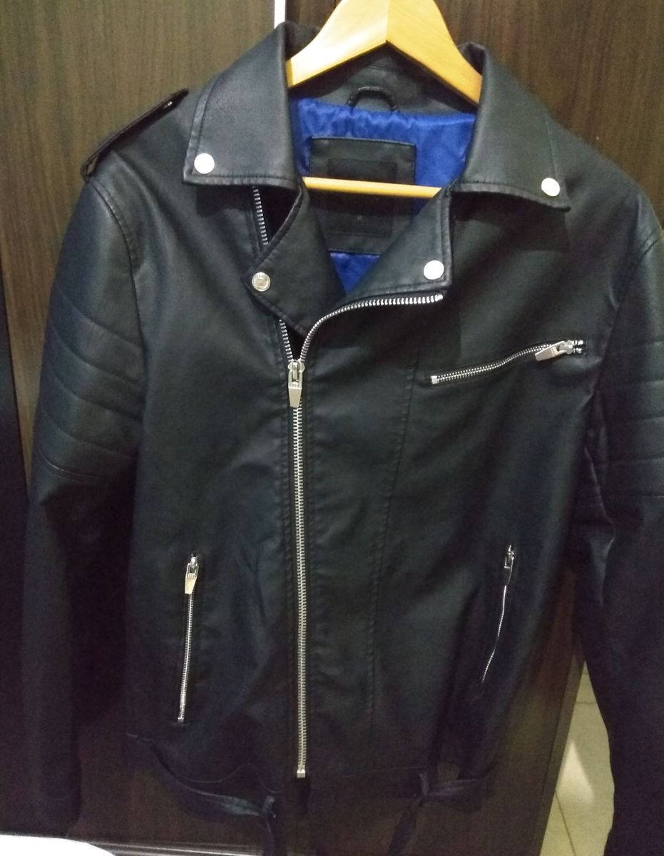 jaqueta de couro masculina sintetico