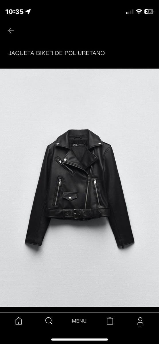 Jaqueta Biker de Poliuretano Zara M | Zara Nunca Usado