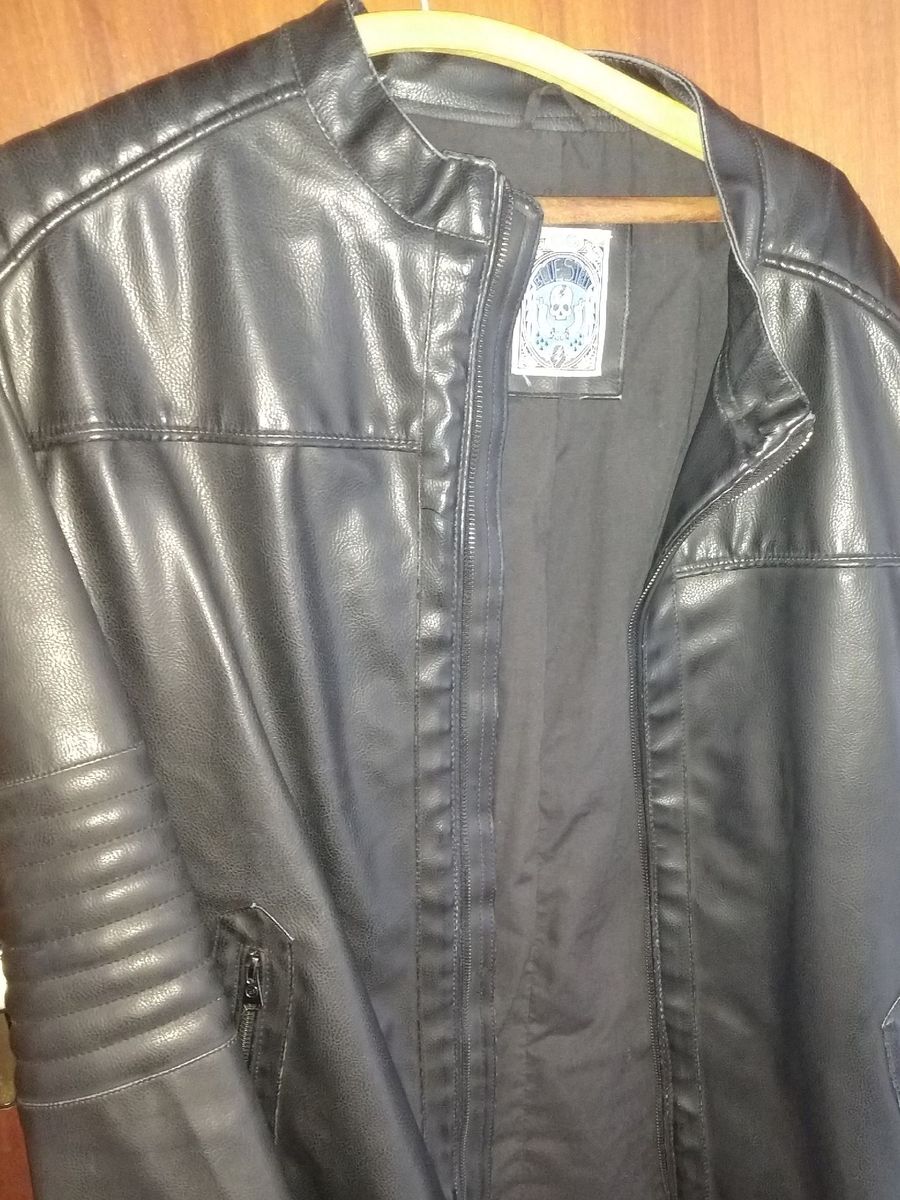 jaqueta de couro masculina blue steel