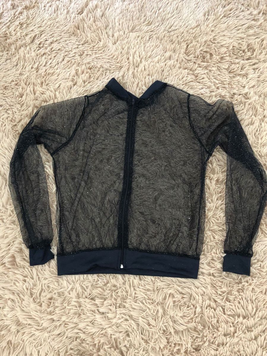 jaqueta de tule com brilho