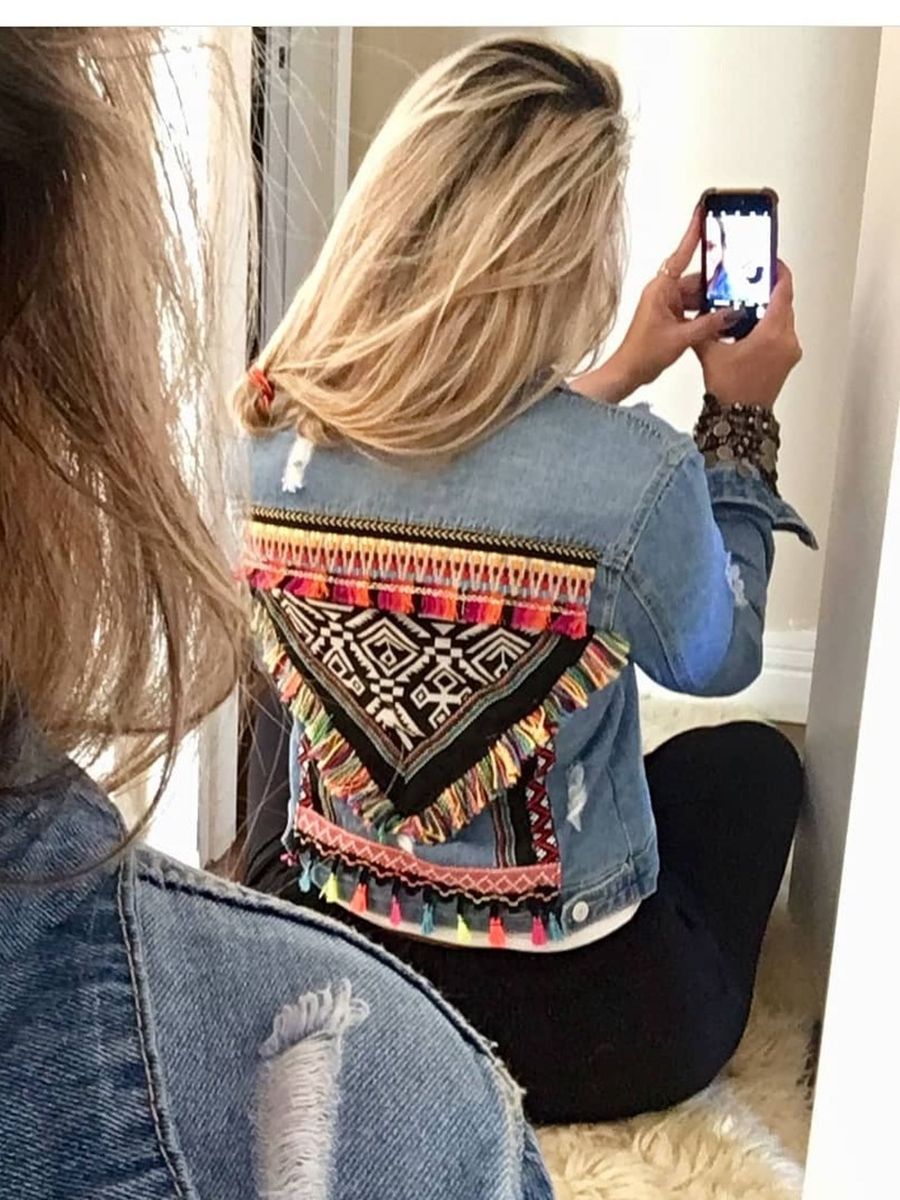 jaqueta jeans boho