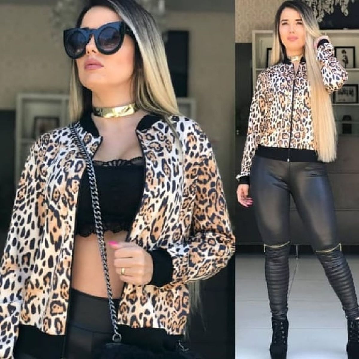 jaqueta bomber animal print