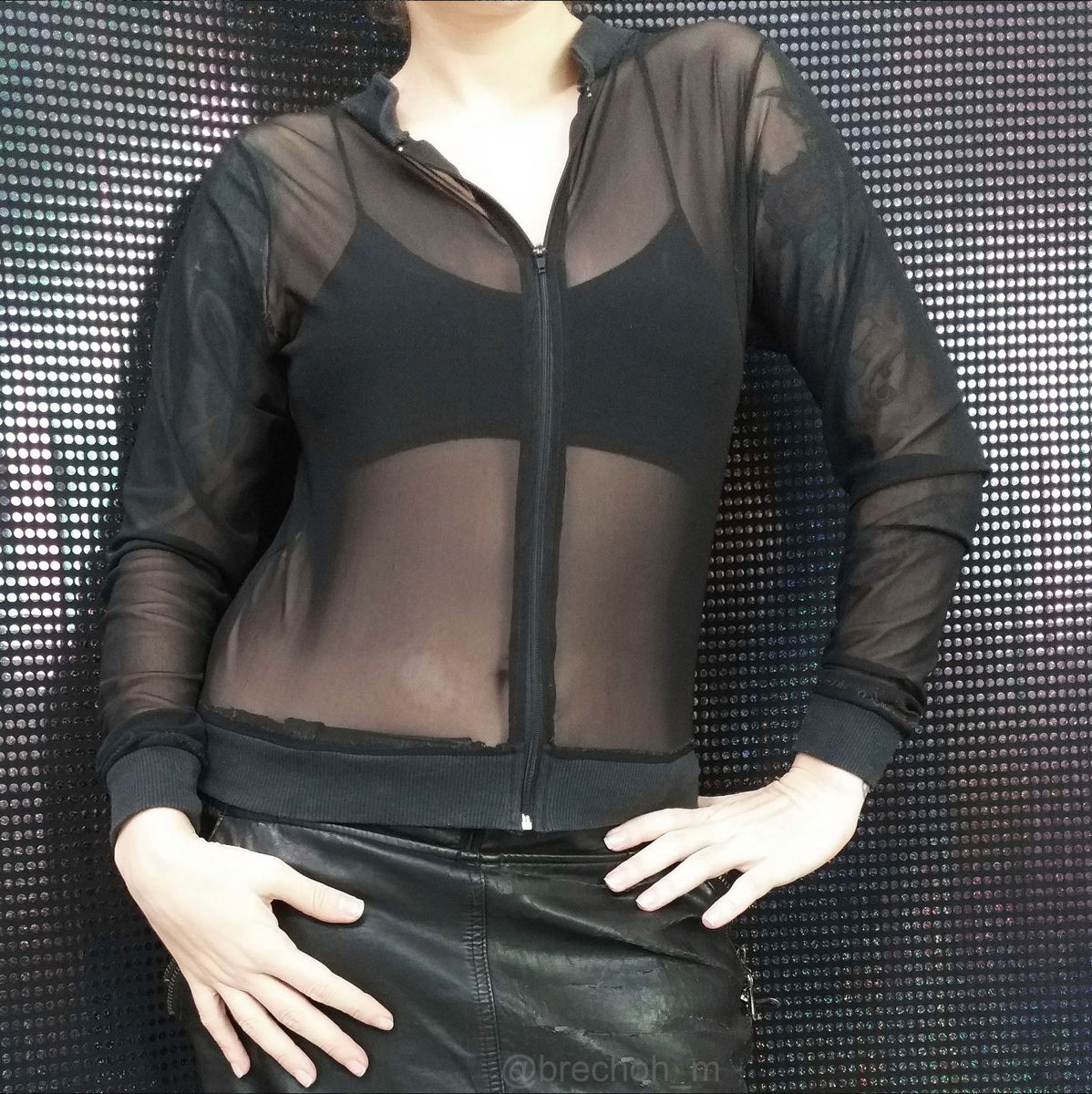 Jaqueta bomber transparente store tule