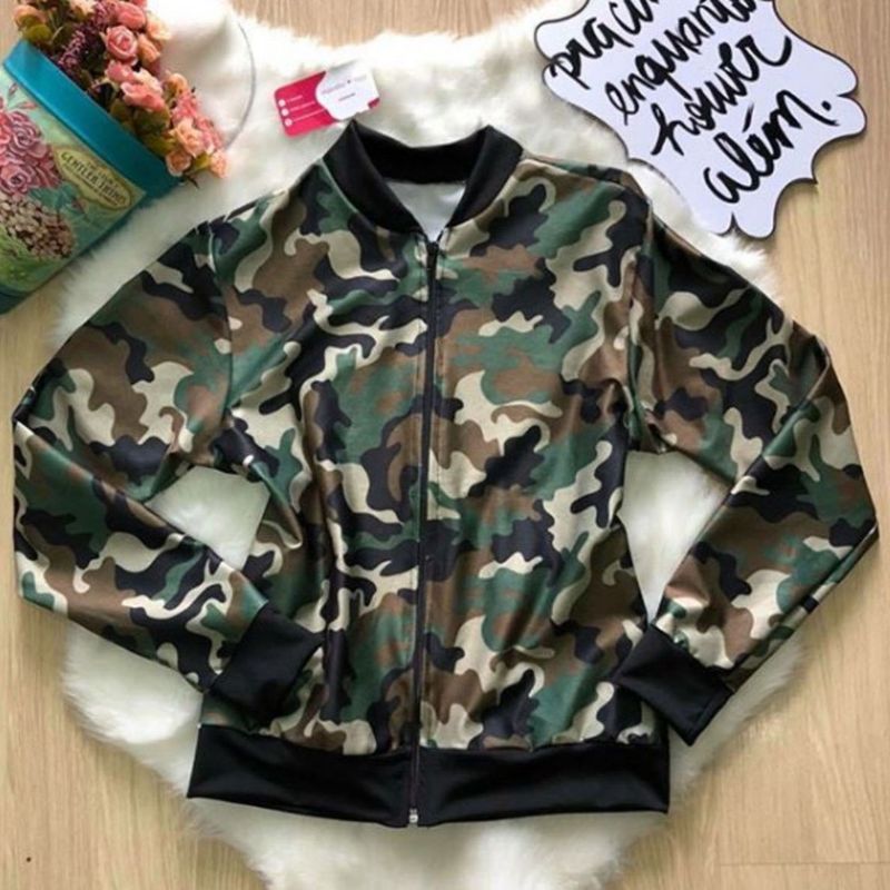 Blusa best sale bomber camuflada