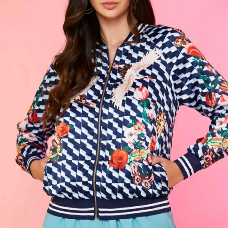 Jaqueta bomber hot sale feminina estampada