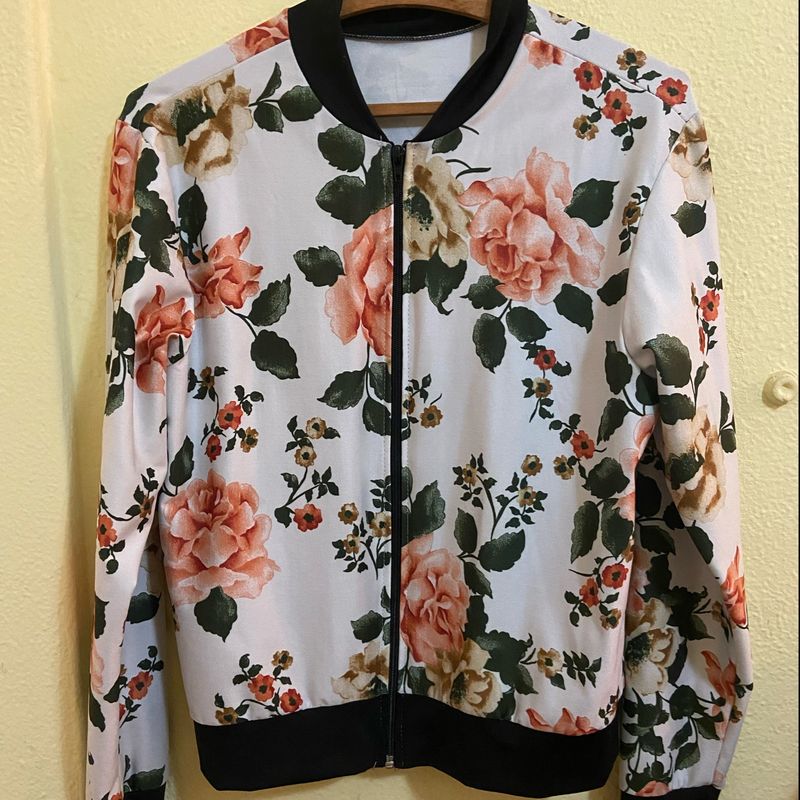 Jaqueta Bomber Floral Casaco Feminino Usado 82486777 enjoei