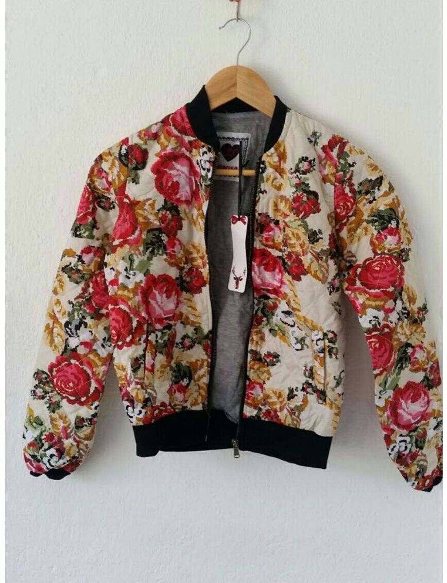 bomber floral feminina