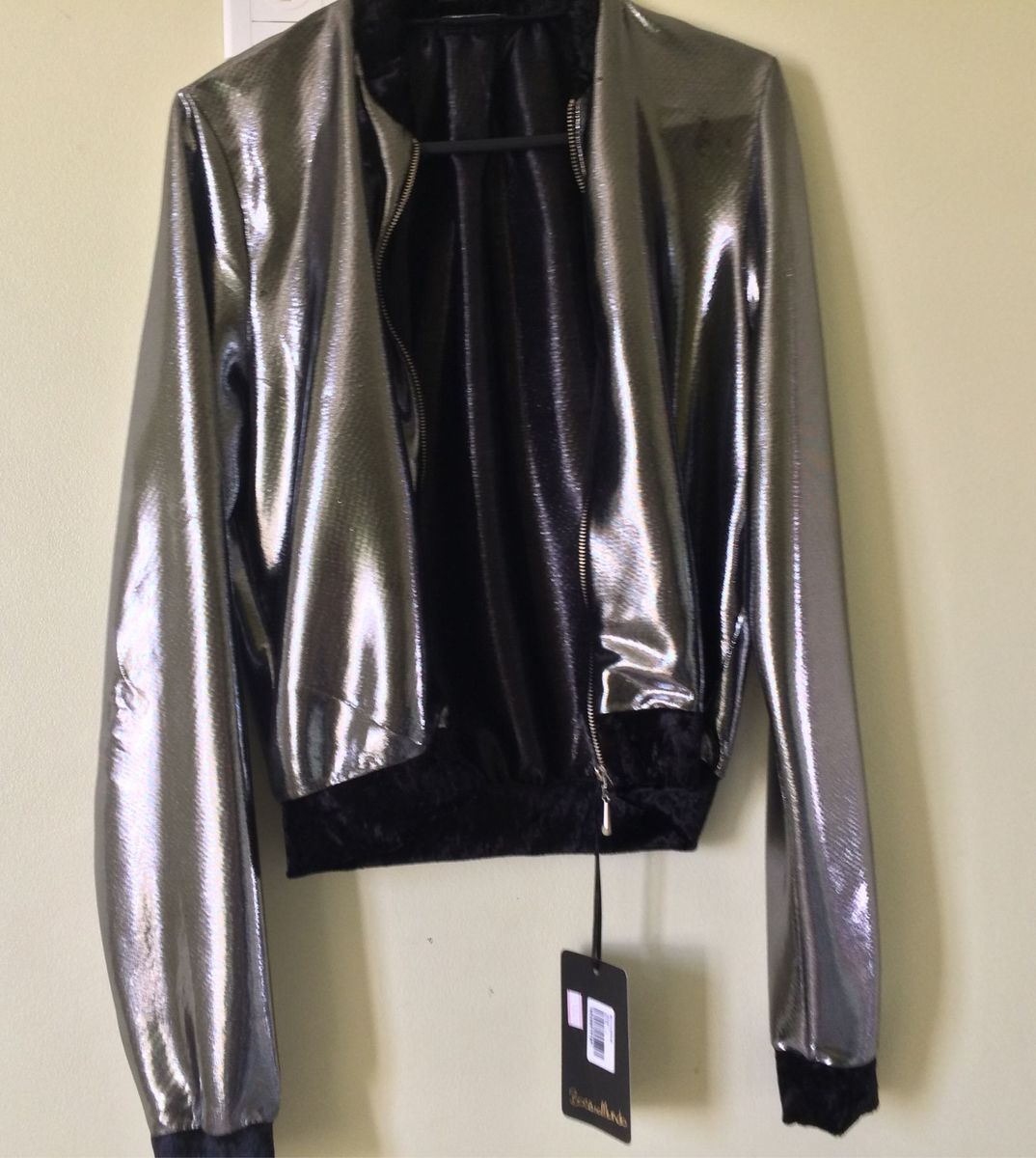 jaqueta bomber prata