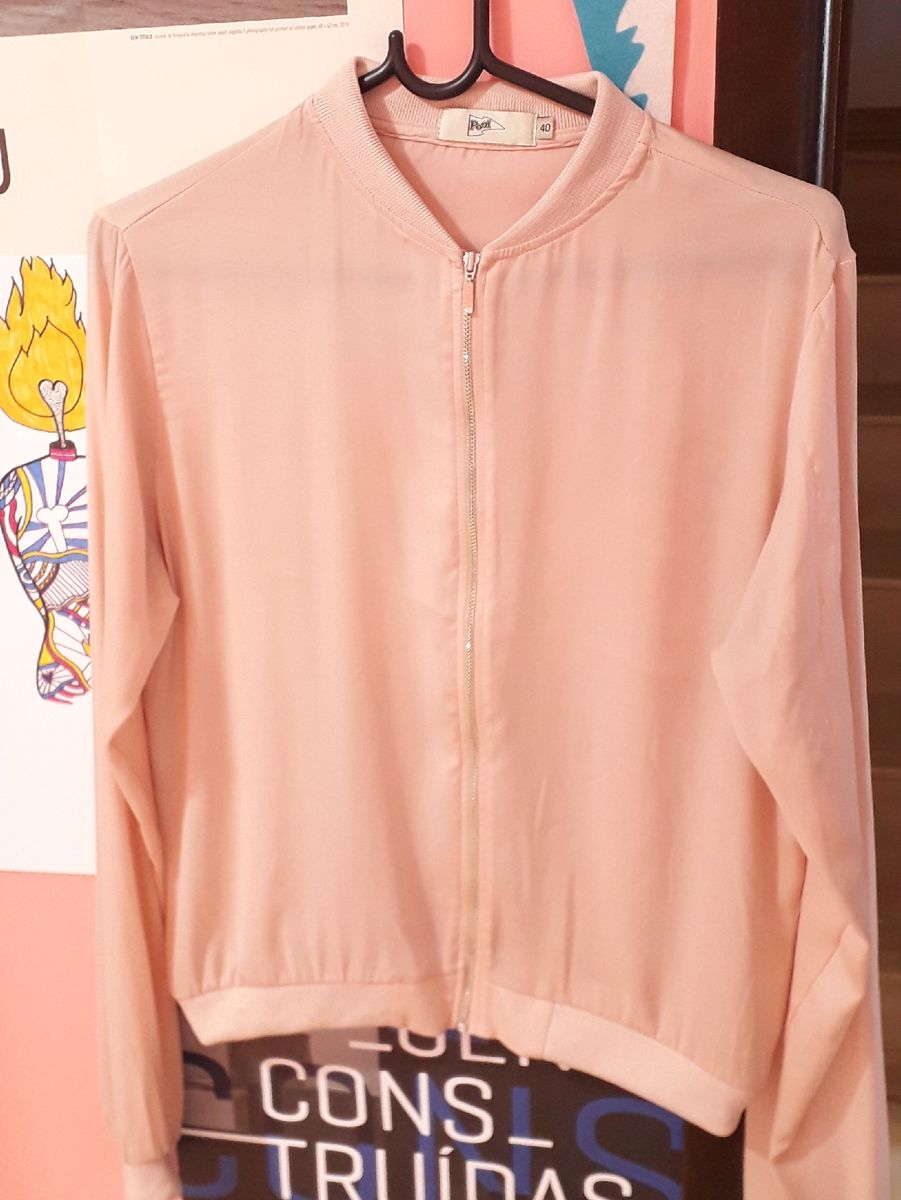 jaqueta bomber rose