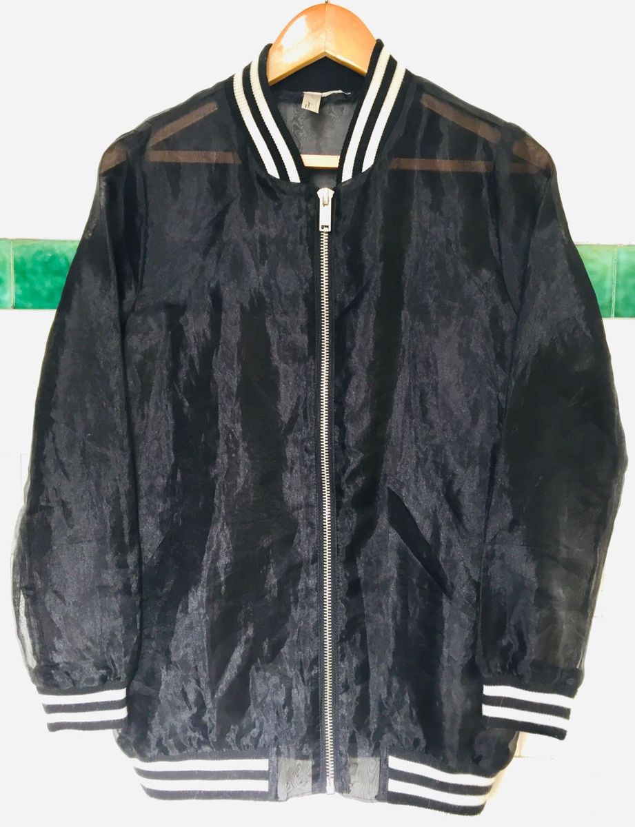 jaqueta bomber transparente masculina