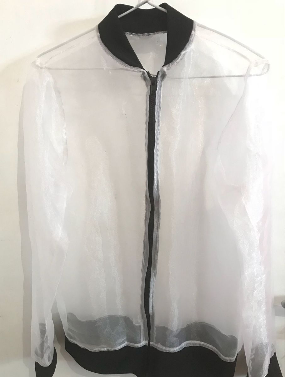 jaqueta bomber feminina transparente
