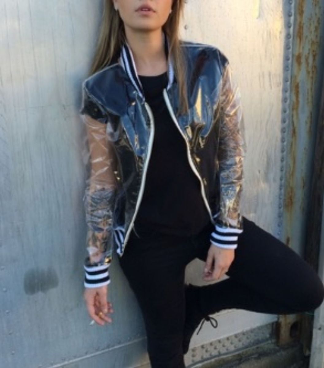 jaqueta jeans com transparencia