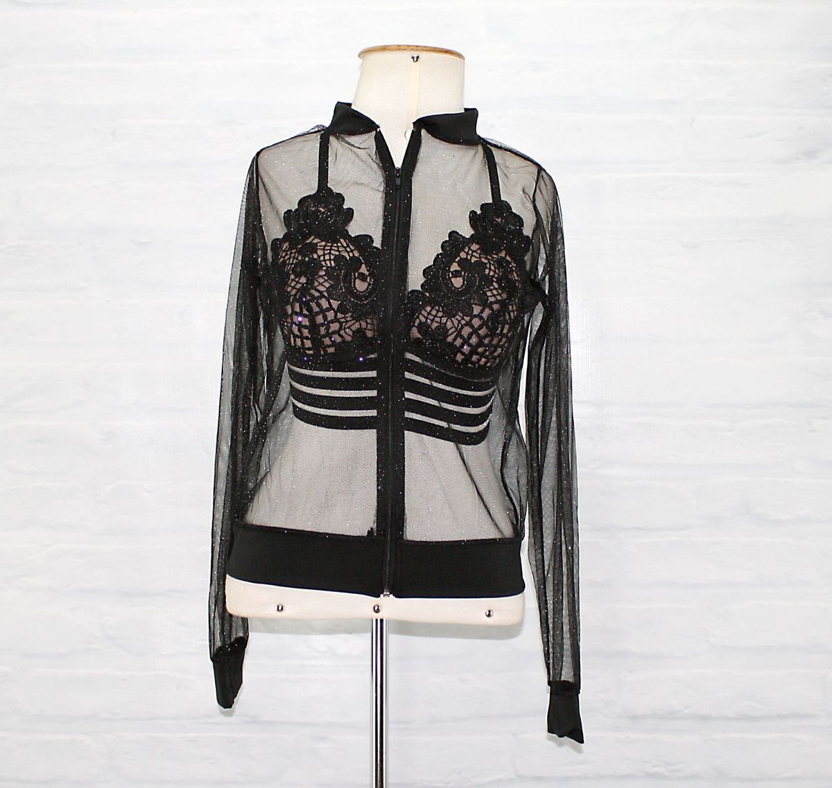 jaqueta transparente com brilho