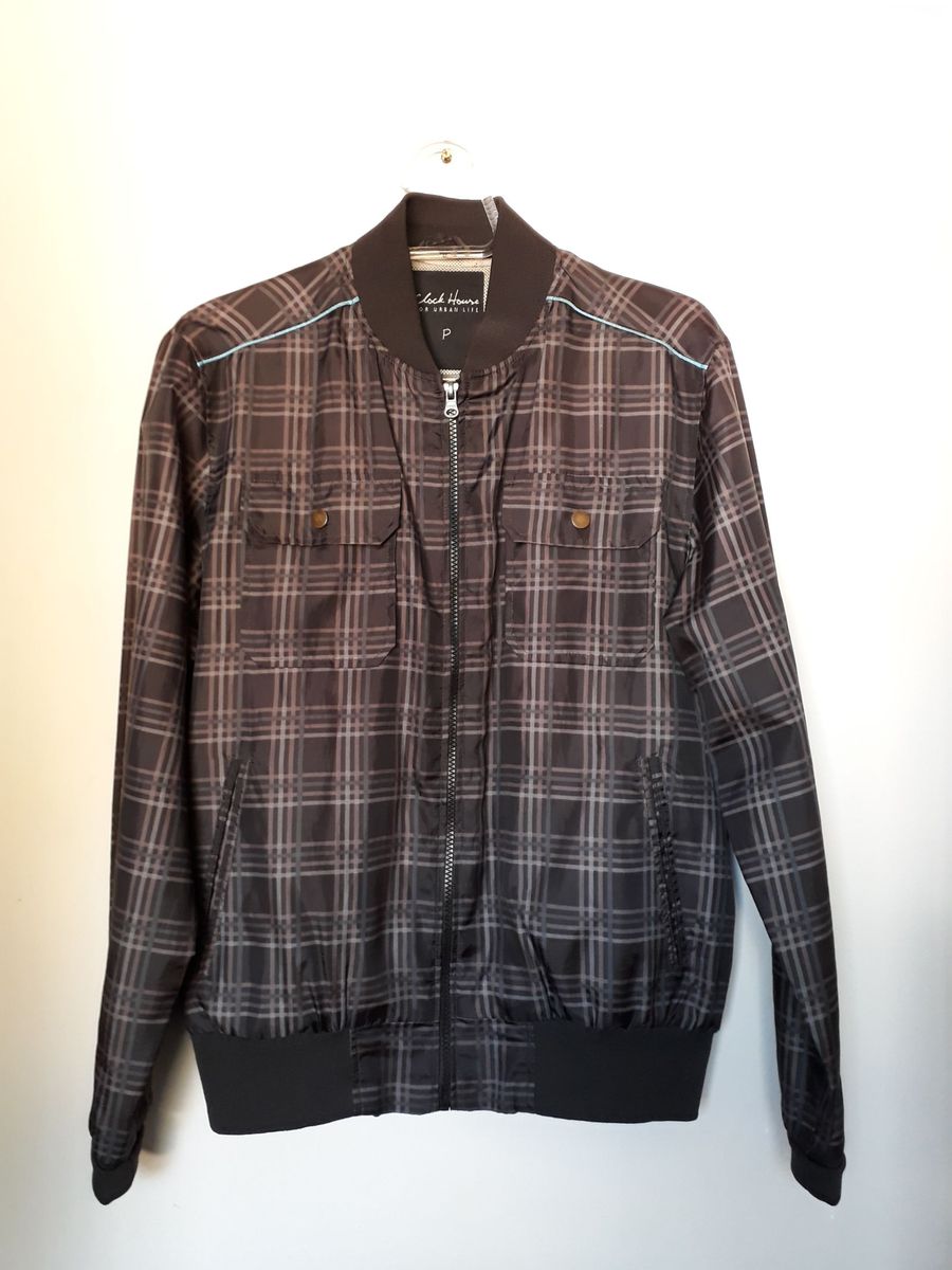 jaqueta bomber xadrez masculina