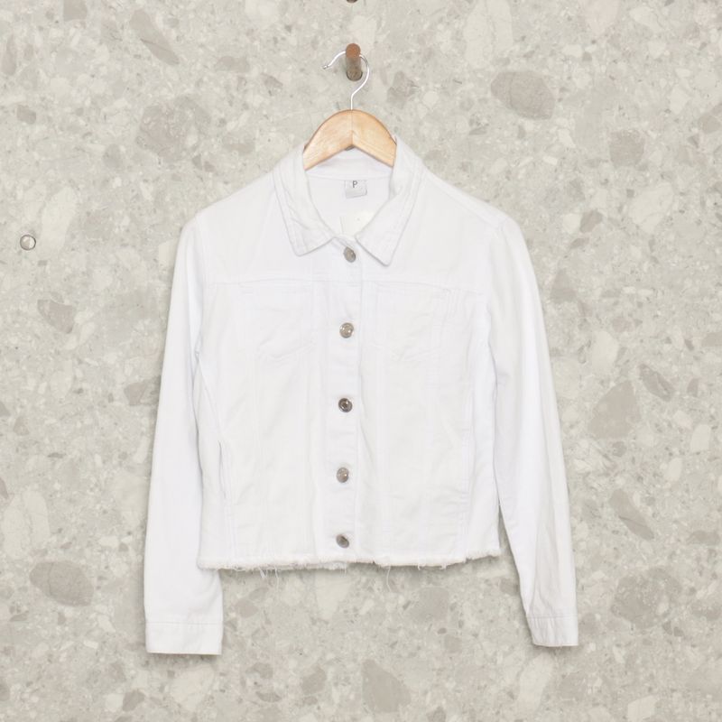 Jaqueta Branca Jeans Sawary Casaco Feminino Sawary Usado 93145303 enjoei