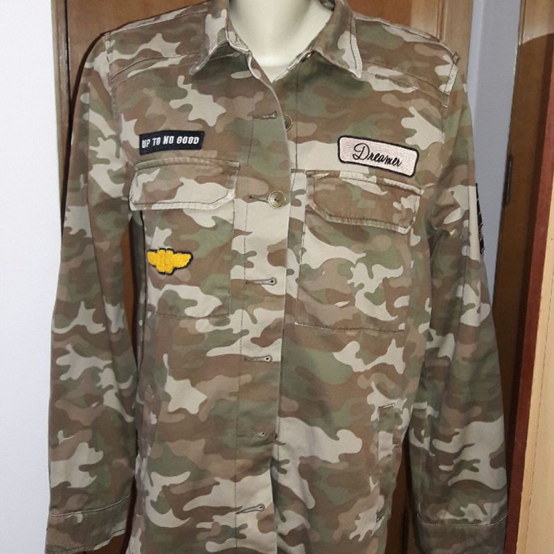 Jaqueta Camuflada, Casaco Feminino Forever 21 Usado 84065424