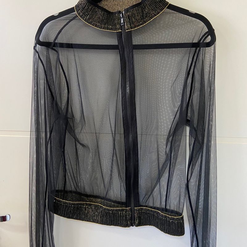 Bomber transparente com sales brilho